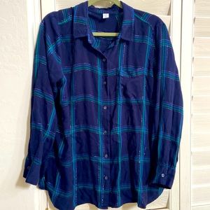 Navy blue button up